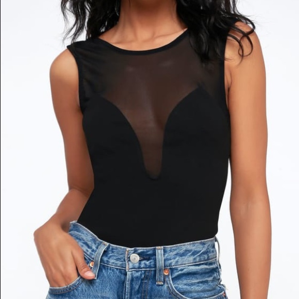 LULU’S LA LUNETA BLACK MESH BODYSUIT